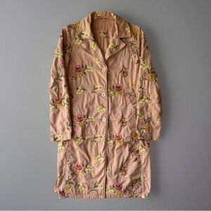 Johnny Was Floral Jacket Medium Multicolor Long Embroidered Art Glam New York